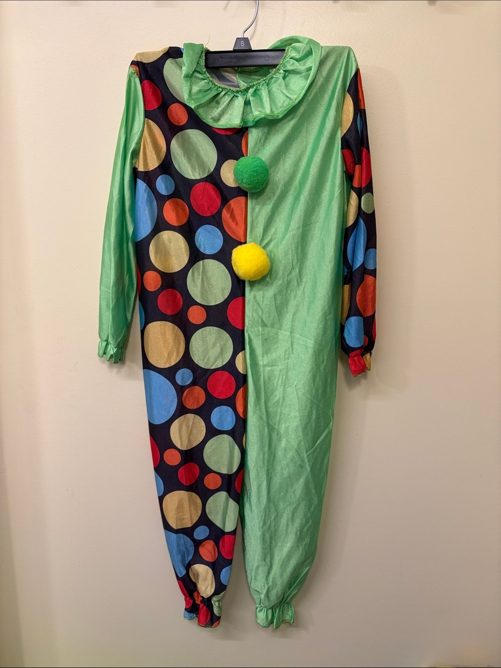 Kids Green Polka Dot Clown Costume
